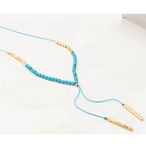 Gorjana Power Gemstone Adjustable Necklace | Turquoise & Gold | NWT